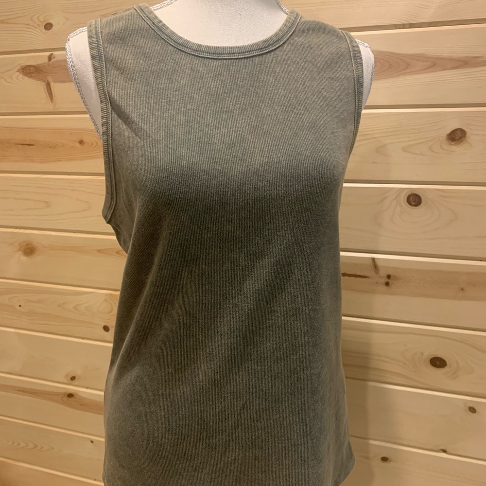 Sleeveless Olive Green Top
